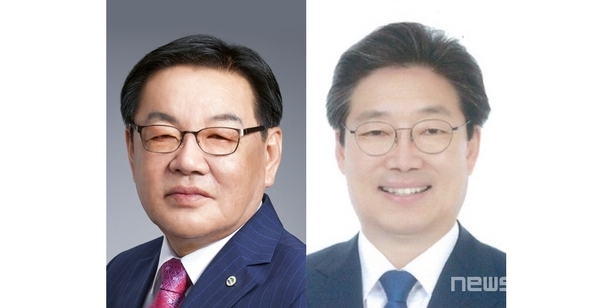 (왼쪽부터) 최홍묵 계룡시장, 김홍장 당진시장 / 뉴스티앤티