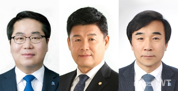 (왼쪽부터) 오세현, 박성순, 전성환 아산시장 예비후보