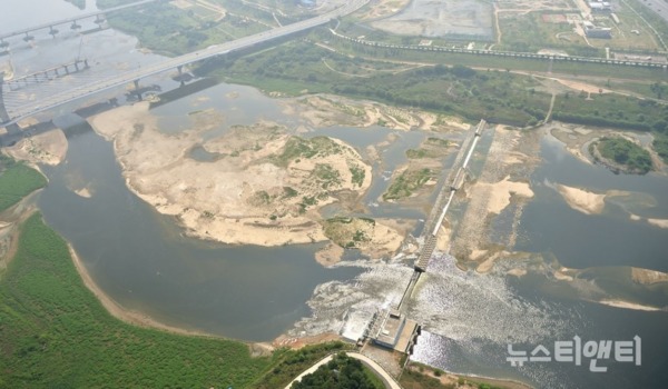 2018년, 세종보 수문 개방 이후 재자연화 현상이 나타나는 금강 / 대전충남녹색연합