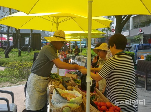 지난 6월 유성온천공원(워터스크린) 일원에서 운영된 행복팜(farm) 프리마켓 모습 / 대전 유성구 제공