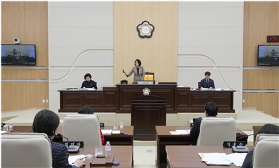 이나영 대전 동구의회 의장이 17일 제248회 임시회 제1차 본회의를 주재하고 있다. / 대전 동구의회 제공
