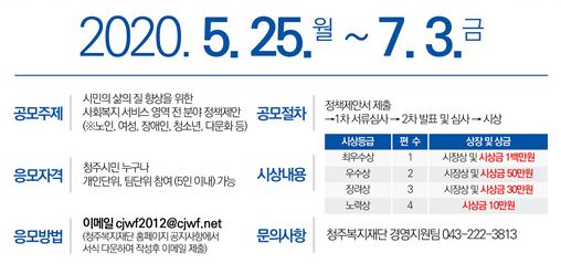 2020 청주시 복지정책 아이디어 공모전 / 청주복지재단