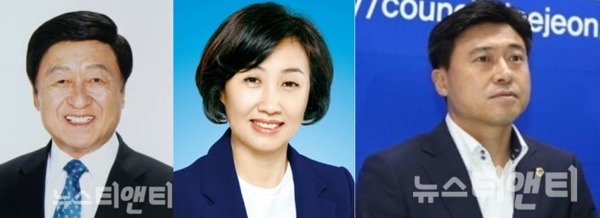 왼쪽부터 윤용대 의원, 채계순 의원, 김종천 의원/ 뉴스티앤티 DB
