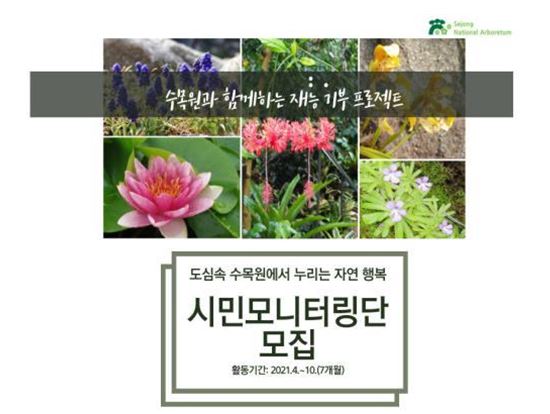 ‘시민모니터링단’ 참여자 모집 / 국립세종수목원 제공