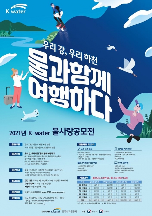 '2021년 물사랑 공모전' 홍보물 / 한국수자원공사