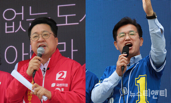 (사진 왼쪽부터) 국민의힘 이장우, 더불어민주당 허태정 대전시장 후보 / 뉴스티앤티