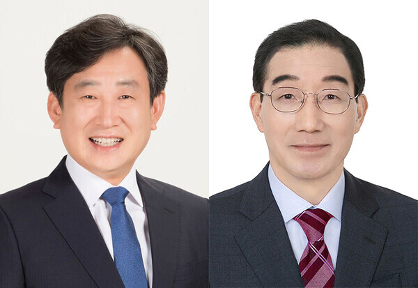 (사진 왼쪽부터) 더불어민주당 김경훈 중구청장 후보, 국민의힘 김광신 중구청장 후보