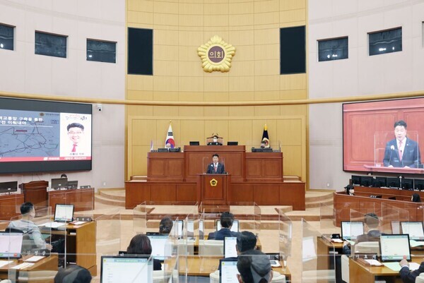 대전시의회가 7일 제267회 1차 정례회 2차 본회의를 열고 시정질의를 진행하고 있다. / 대전시의회 제공