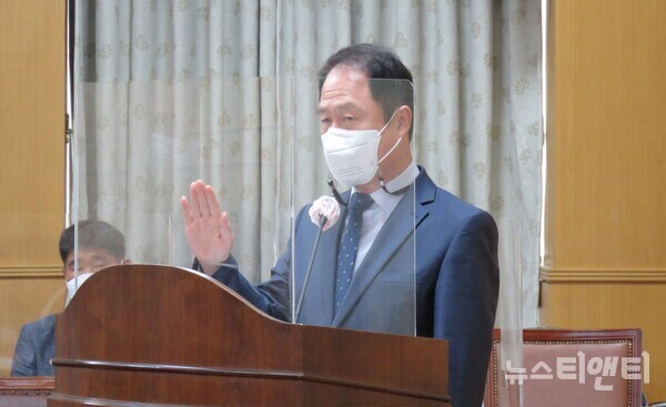 대전시의회 인사청문특별위원회는 29일 연규양 대전교통공사 사장 임용후보자에 대한 인사청문간담회를 진행했다. 사진은 연규양 후보자 / 뉴스티앤티