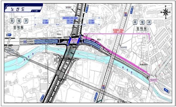 대전의 대표 상습정체 구간인 장대교차로가 입체화 방식으로 추진된다. / 대전시 제공