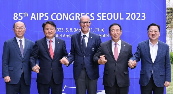 충청권 4개 시·도지사가 한 자리에 모여 ‘2027 하계세계대학경기대회’를 홍보했다. / 대전시 제공