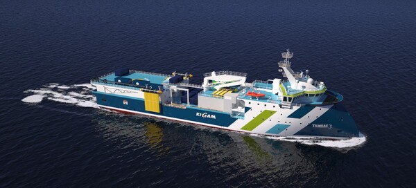 우리 기술로 만든 6천 톤급 바다 위 연구소 물리탐사연구선 ‘탐해 3호’ / 산업통상자원부 제공