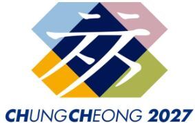 2027 충청권 하계세계대학경기대회 조직위원회가 2023 오송화장품뷰티산업엑스포 기간 대회 홍보활동을 전개한다. / 2027 충청권 하계세계대학경기대회 조직위원회