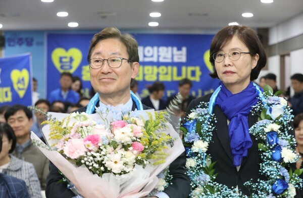 더불어민주당 박범계 대전 서구을 후보가 당선을 확정지으며 4선에 성공했다. / 박범계 당선인 제공