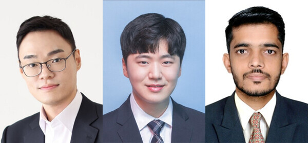 (왼쪽부터) 성균관대 조새벽 교수(교신저자), 권현민 박사과정생(제1저자), 순일바마 박사과정생(제1저자)