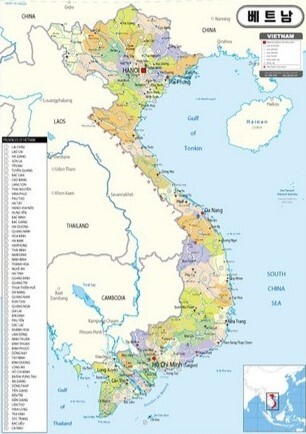 베트남 지도 / 필자 제공