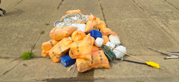 파랑나비봉사단은 27일 당진 석문방조제 일원에서 4월 봉사활동을 실시했다고 밝혔다. / 파랑나비봉사단 제공