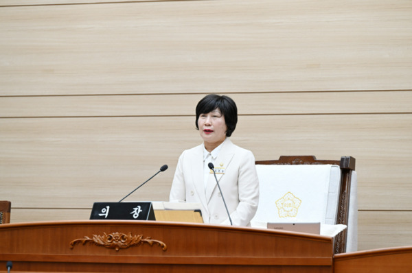 보령시의회는 27일 제268회 제1차 정례회 제2차 본회의를 끝으로 18일간 진행된 회기일정을 성공적으로 마무리한 가운데, 최은순 의장이 폐회사를 하고 있다. / 보령시의회 제공