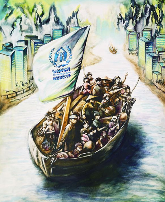 (재)서산문화재단은 지난 3일 2025년 안견문화제 전국청소년미술공모전의 심사 결과를 발표했다. 사진은 전체대상(현동자상)을 차지한 중고등부문의 홍지인(대구경북예술고등학교 2학년) 학생의 '내가 생각하는 유토피아' 이미지/ (재)서산문화재단 제공