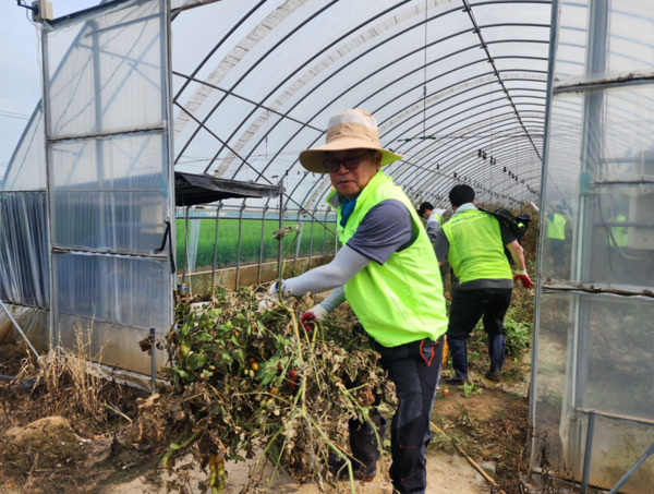 충남신용보증재단은 24일 충남도 내 집중호우로 큰 피해를 입은 중소기업·소상공인을 위해 신속한 금융지원 체계를 가동하고, 피해 현장을 직접 찾아 복구 자원봉사를 실시했다고 밝혔다. / 충남신용보증재단 제공