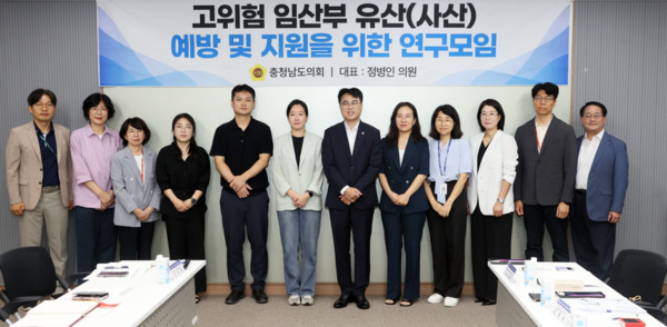 충남도의회는 26일 의회 세미나실에서 '고위험 임산부 유산(사산) 예방 및 지원을 위한 연구모임'이 제2차 회의 및 연구용역 중간보고회를 개최했다고 밝혔다. / 충남도의회 제공