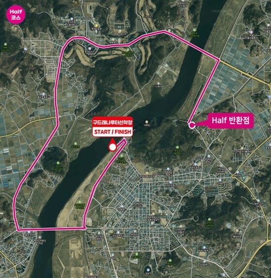 ‘제14회 부여 굿뜨래 전국 마라톤대회’ 하프 코스 / 부여군 제공