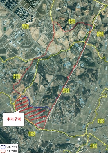토지거래허가구역 조정 도면(홍성군) / 충청남도청 제공
