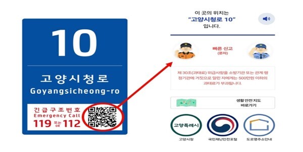 스마트 기초번호판 예시 / 고양시