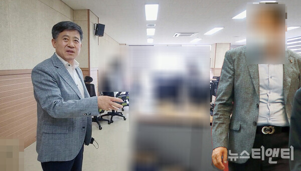 정성주 김제시장과 K 전 국장 / 뉴스티앤티 DB