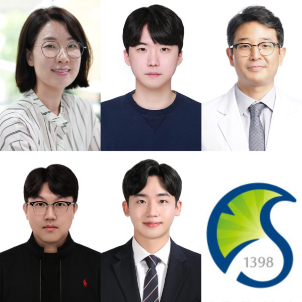 (왼쪽부터) (위) 성균관대 양유수 교수, 한국과학기술연구원 심만규 박사, 고려대학교 안암병원 김명규 교수, 성균관대 장호충 박사, 삼성바이오로직스 박대호 석사과정생