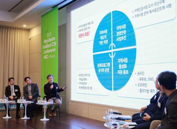 대전 유성구는 19일 부산 벡스코에서 열린 '2025 매니페스토 회복력 도시 컨퍼런스'에서 구의 우수사례를 발표했다. / 대전 유성구 제공