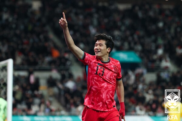 이태석 선수가 A매치 첫 골을 기록했다. / KFA