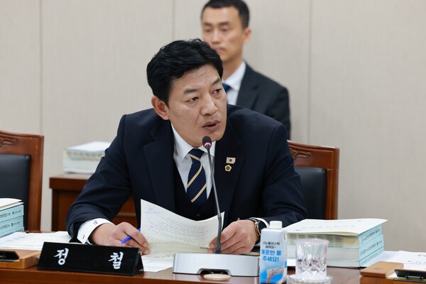 전남도의회 정철 의원이 최근 열린 전남도교육비특별회계 내년도 예산안 심사에서 질의하는 모습/전남도의회 제공