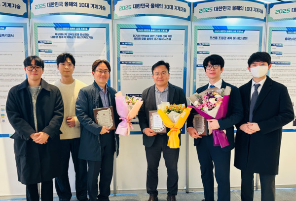 (좌측부터) 여태경 석사과정 (한양대학교), 김현우 석사과정 (한양대학교), 임재영 책임 (현대자동차), 한용하 연구위원 (현대자동차), 소홍윤 교수 (한양대학교), 방주형 박사과정 (한양대학교)