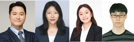 (좌측부터) 노태우 교수, 김유리 교수, 노윤서 학부생, 김우진 석사과정생