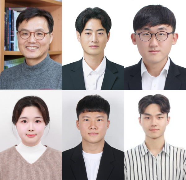 (왼쪽 위부터) 성균관대 의학과 김근형 교수, 고려대학교 생명정보공학과 이형진 교수, 성균관대 황보한준 박사과정생, Pei Mohan 박사과정생, 최병준 석박통합과정생, 고려대학교 박찬영 석박통합과정생