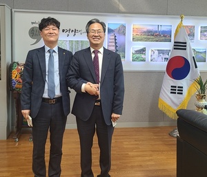 전아연 서상기 광주지부장- 오도창 경북영양군수, &quot;도· 농 상생 상호협력 &quot; - 뉴스 썸네일 이미지